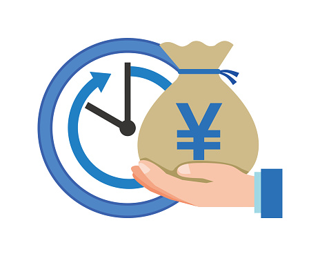 Illustration of hourly wage in Japanese yen