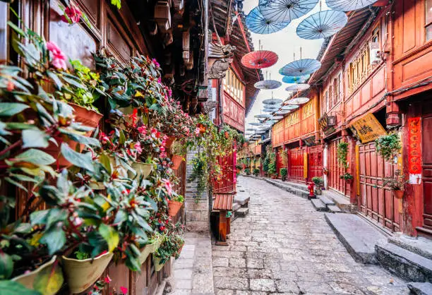 Street of the Old Town of Lijiang, Yunnan, China