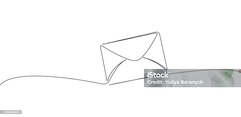 Message Line Draw Envelope Continuous Line Drawing Vector Message Notification Business ...