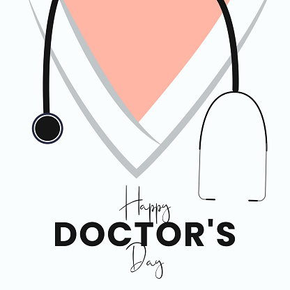 Typography for Doctors Day with stethoscope. Vector illustration