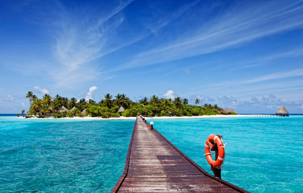 istock Green Island in blue ocean 2088882863