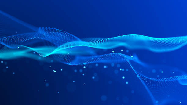 istock Abstract bright wave of glowing particles. The flow of musical sounds. Big data visualization. 3d rendering. 2088898564