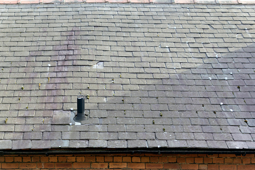 Close up view of a slate roof