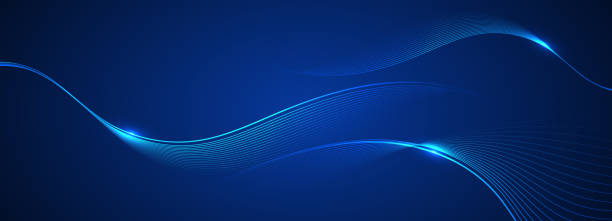 stockillustraties, clipart, cartoons en iconen met abstract blue modern background with smooth lines. - blauw