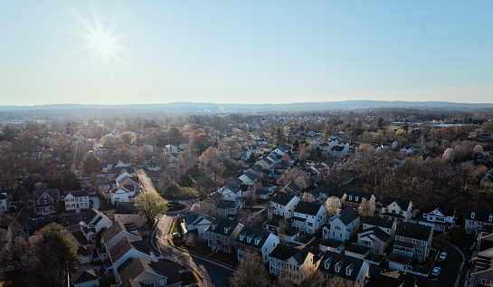 Aerial view of a Purcellville, VA residential area.
