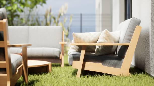 istock design and furniture in modern patio. 3d render 2088936057