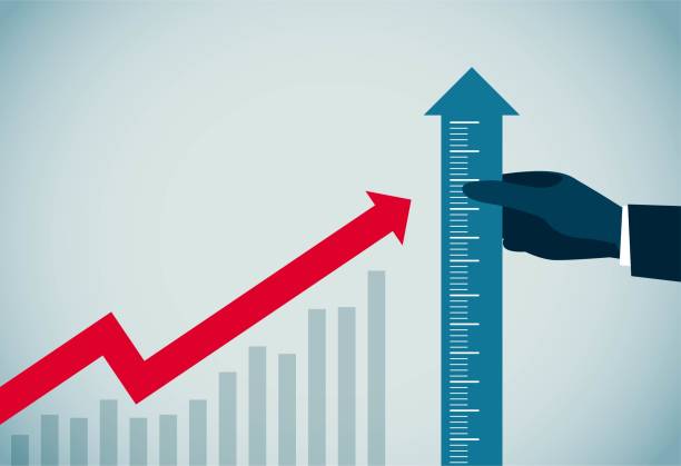 рост инфографики - измерять stock illustrations