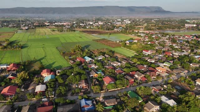 Aerial view of the countryside village in Pa Daet district one of the southern part of Chiang Rai province of Thailand.