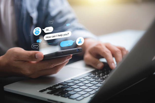 istock Digital chatbots are used by customers access to data and information in online networks, service applications, worldwide connectivity, artificial intelligence (AI), innovation, and technology. 2088958347