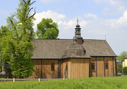 Lapanow, Poland - Wooden Saint Bartholomew's Church was built in 1529 and then rebuilt in 1614. Church belongs to a set of exquisite wooden churches of Poland.