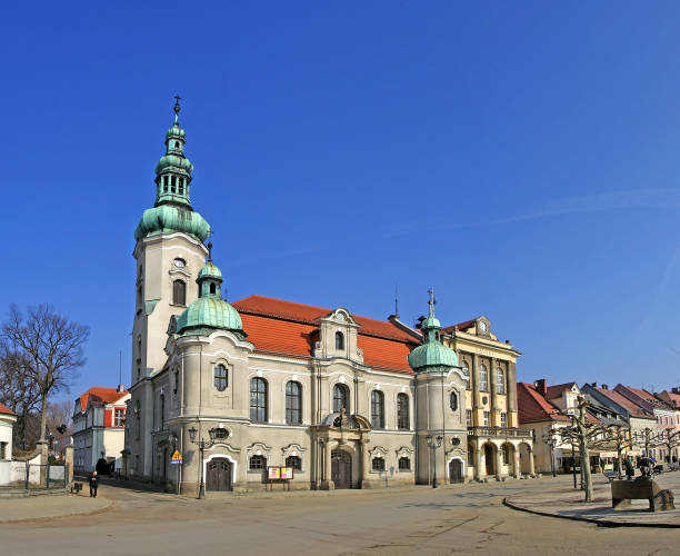 Town Pszczyna, town hall of  main square, Poland