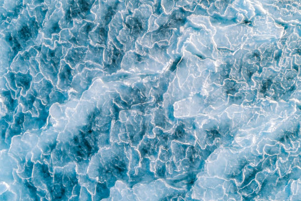 istock Aerial top down view of ice surface. Frozen sea surface texture 2089036466