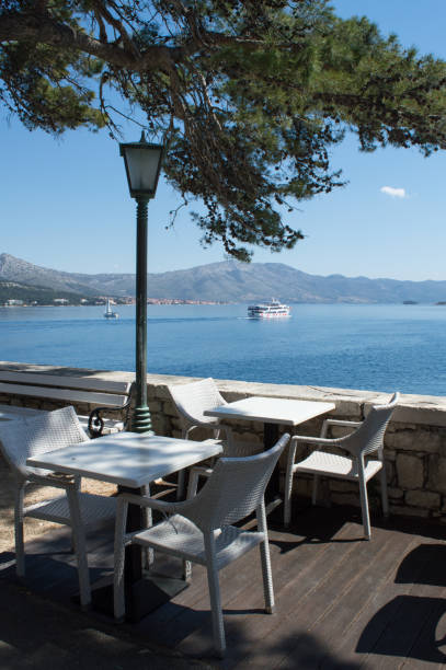 istock Open terrace in town Korcula in Croatia 2089061437