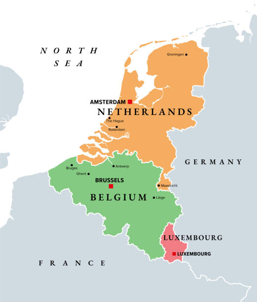 Benelux Union Member States Belgium Netherlands Luxembourg Political Benelux Union Member States Belgium Netherlands Luxembourg Political Map 