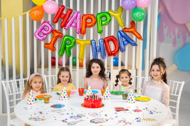 istock A fun birthday party for children in a decorated room. 2089096155