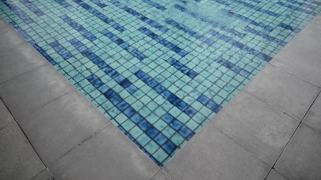 Close Up in the corner of the swimming pool