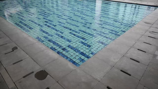 Close Up in the corner of the swimming pool