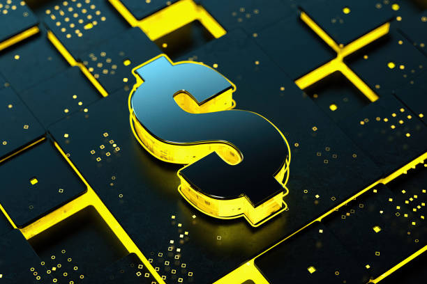 istock Digital Money Concept with a Dollar Sign on Abstract Futuristic Structure 2089122980