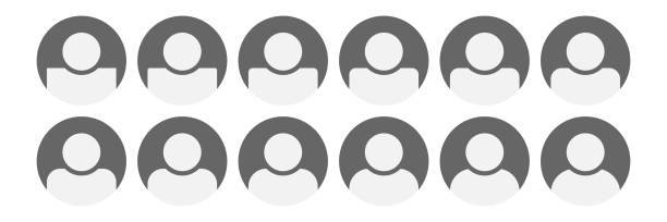 ilustrações de stock, clip art, desenhos animados e ícones de plain pictogram user avatar headshot. login profile button or log out unknown account admin icon. register genderless line icon placeholder. man or woman neutral gender - facebook social gathering log on communication