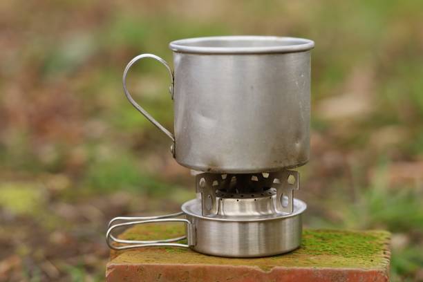 istock Camping Mug on Portable Stove, Outdoors 2089135400