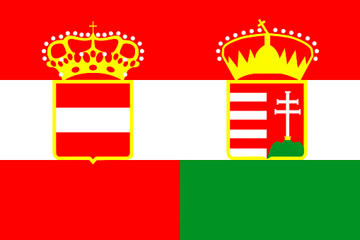 Austria-Hungary flag. History symbol.