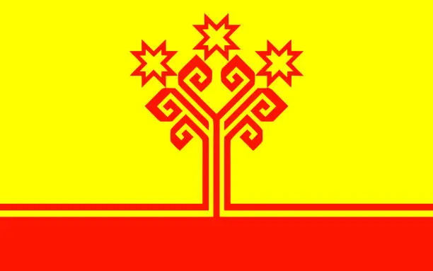 Vector illustration of Flag of Chuvashia