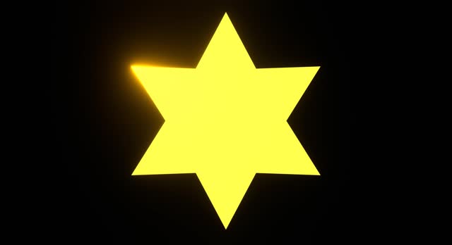 Golden hexagonal star with glowing light