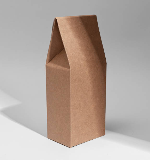 istock Blank brown tall product package, box. Carton pack mockup 2089277167