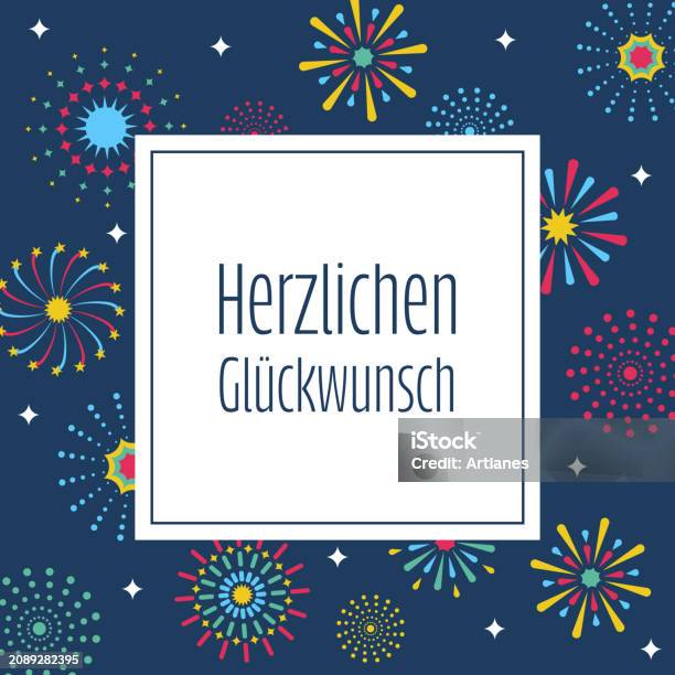 Congratulations Germany Herzlichen Glückwunsch Text In German Language Congratulations Square ...