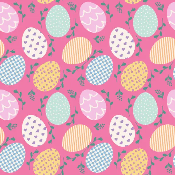 Vector illustration of Easter eggs collage