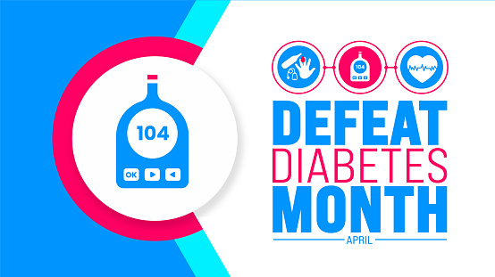 April is Defeat Diabetes Month background template. Holiday concept.