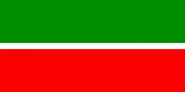 Vector illustration of Flag of Tatarstan