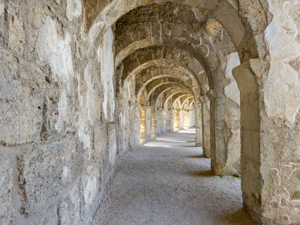 ruins in the ancient city of aspendos - aspendos construction architecture outdoors zdjęcia i obrazy z banku zdjęć