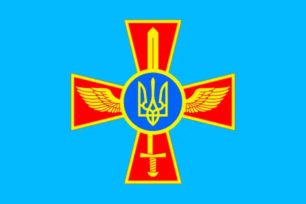 Vector illustration of Flag of the Ukrainian Air Force