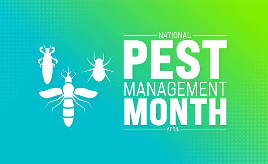 April is National Pest Management Month background template. Holiday concept.