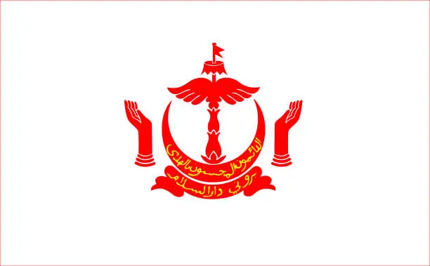 Vector illustration of The of a Flag of Brunei