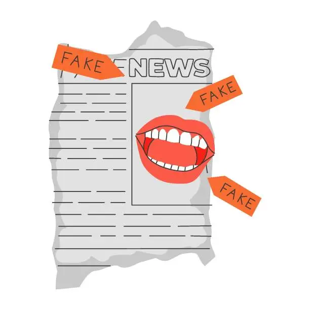 Vector illustration of fake news newspaper illustration design icon isolated over white