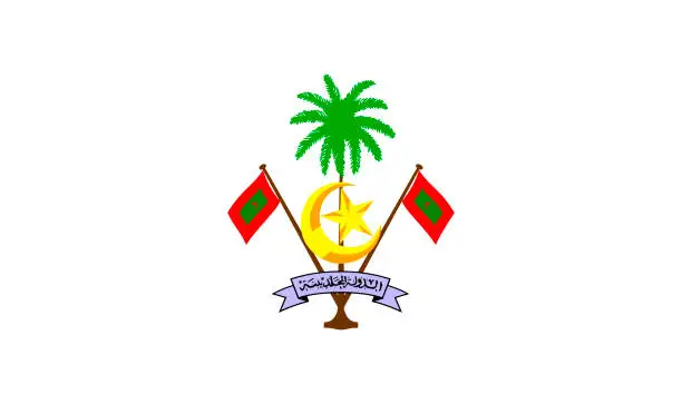 Vector illustration of The of a flag of Maldives