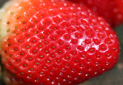 close-up of a ripe strawberry