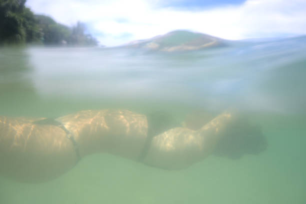 teenager in the sea