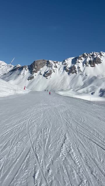 Skiing on the slopes of Courchevel ski resort