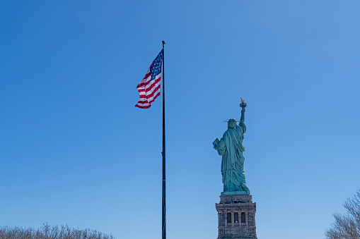 Statue of Liberty on Liberty island.
