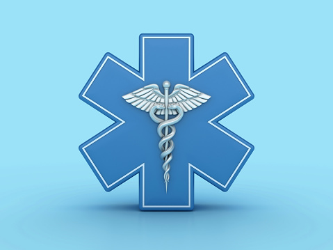 Medical Symbol Caduceus - Color Background - 3D Rendering
