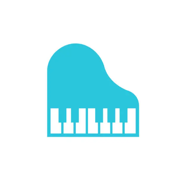 Vector illustration of Piano icon isolated on white background. From blue icon set.