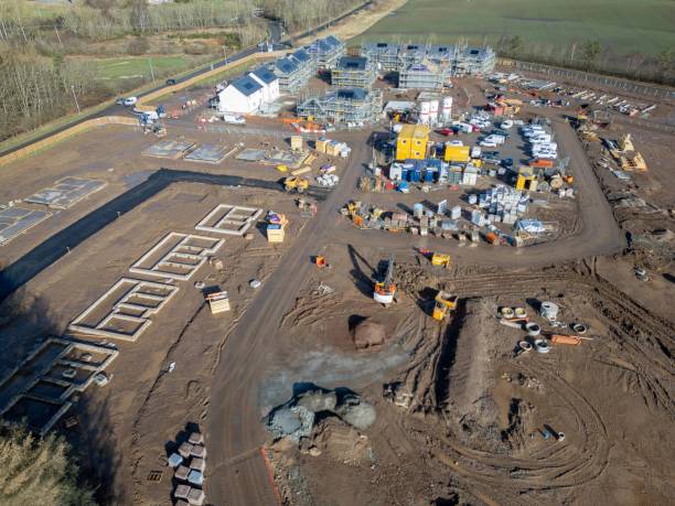 istock Aerial view of a housing construction site 2089707617
