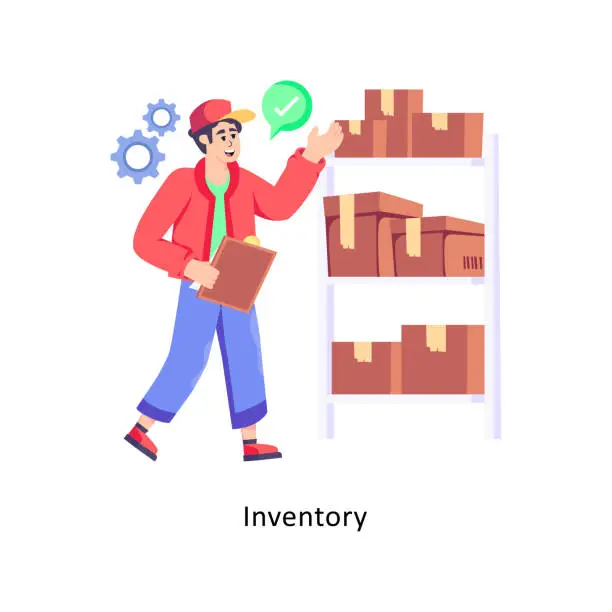 Vector illustration of Inventory  flat style design vector stock illustrations.