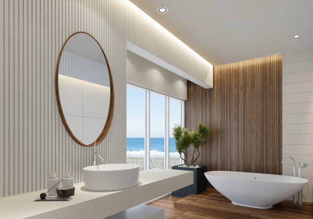 istock Modern minimalist Scandinavian bathroom 2089839513