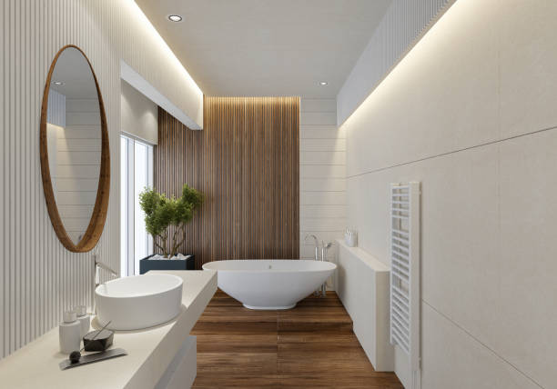 istock Modern minimalist Scandinavian bathroom 2089841560