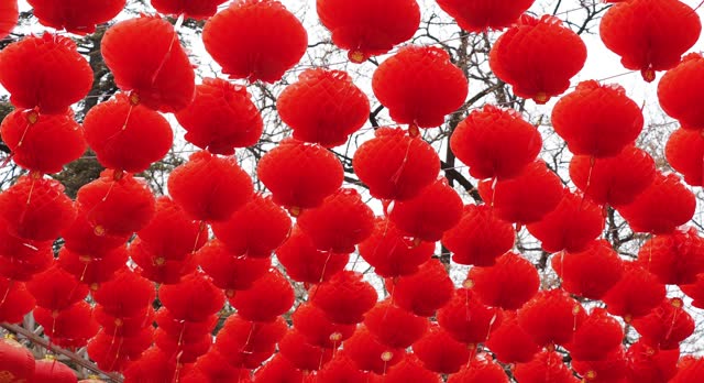 Chinese red paper lanterns Background