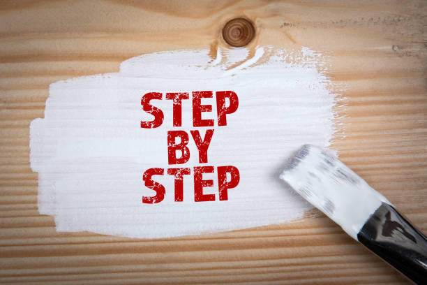 istock Step by step. White paint and brush on wood texture background 2090038512